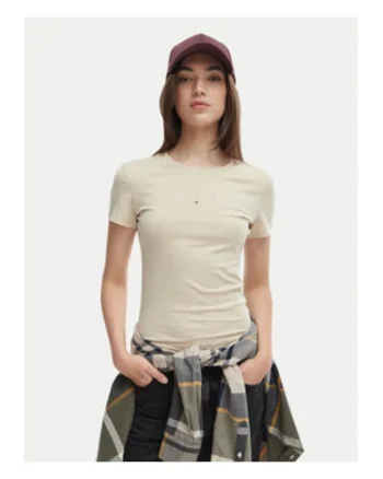 Tricou slim fit din bumbac cu decolteu rotund