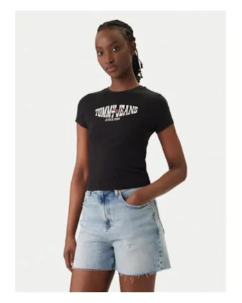Tricou slim cu logo pe piept
