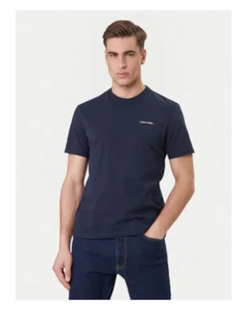Tricou din bumbac cu decolteu la baza gatului, logo si model uni