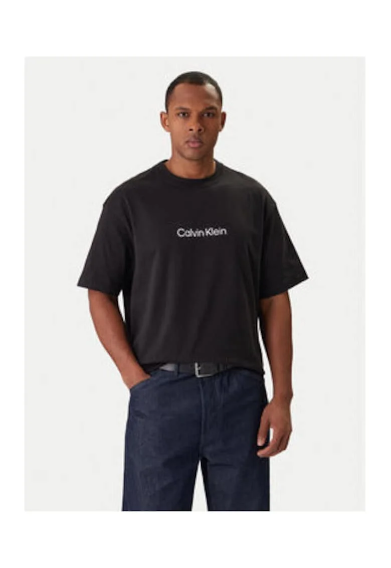 Tricou cu maneci cazute si imprimeu pe piept,