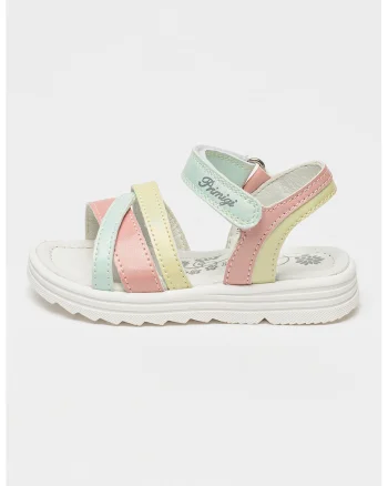 Sandale flatform cu logo, Galben/Albastru glaciar/Verde deschis