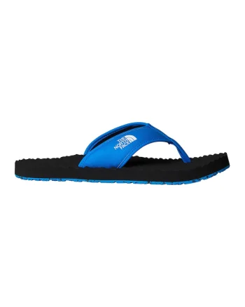 Papuci flip-flop cu imprimeu logo lateral Base Camp, Negru/Albastru royal
