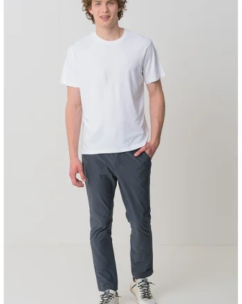 Tricou regular fit cu decolteu la baza gatului, Alb optic
