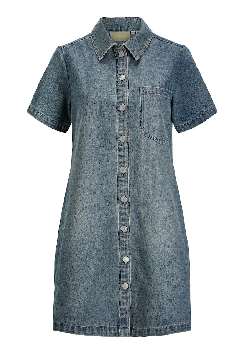Rochie  denim vintage, albastru, bumbac, poliester, viscoza