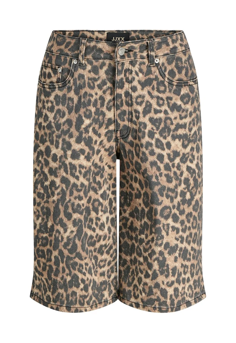 Pantaloni dama,  CORNSTALK LEOPARD, bumbac, maro