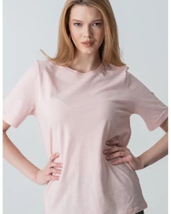 Tricou relaxed fit de bumbac, Roz pal