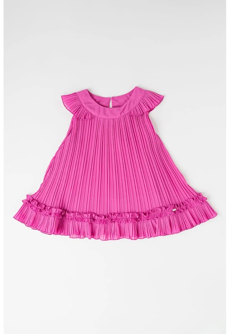 Rochie evazata cu pliuri, Roz deschis