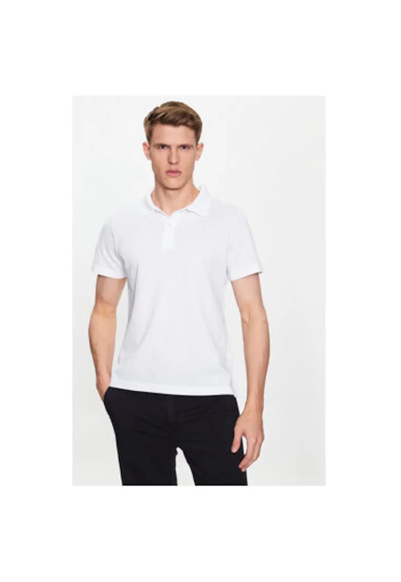 Tricou polo barbati  52T00712-1T005648, Bumbac, L INTL, Alb