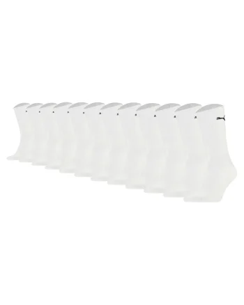 Set de sosete lungi unisex cu logo - 12 perechi, Alb