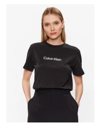 Tricou cu logo si decolteu rotund,