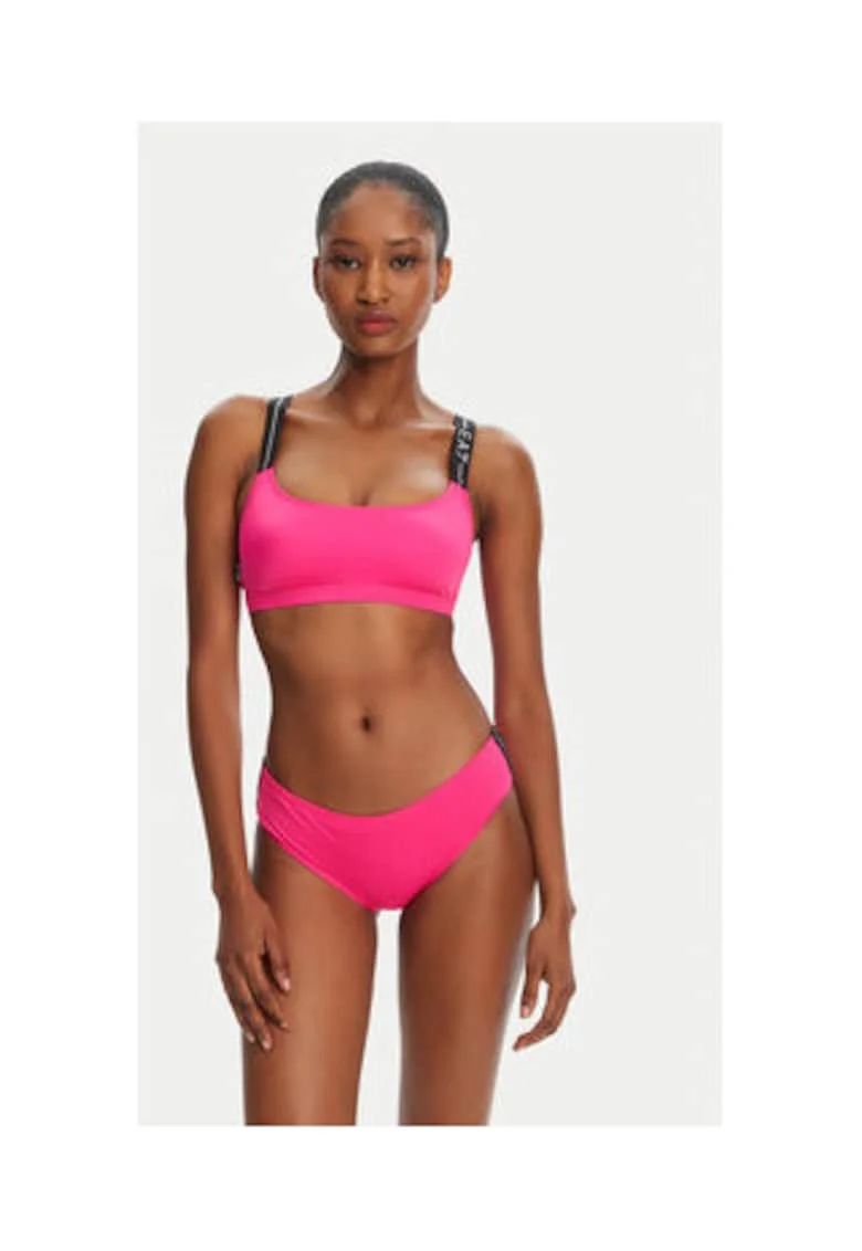 Costum de baie dama, Emporio Armani roz neon, poliester si elastan