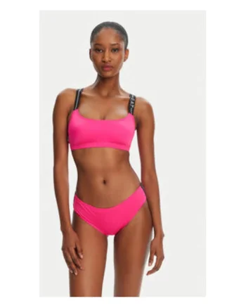 Costum de baie dama, Emporio Armani roz neon, poliester si elastan