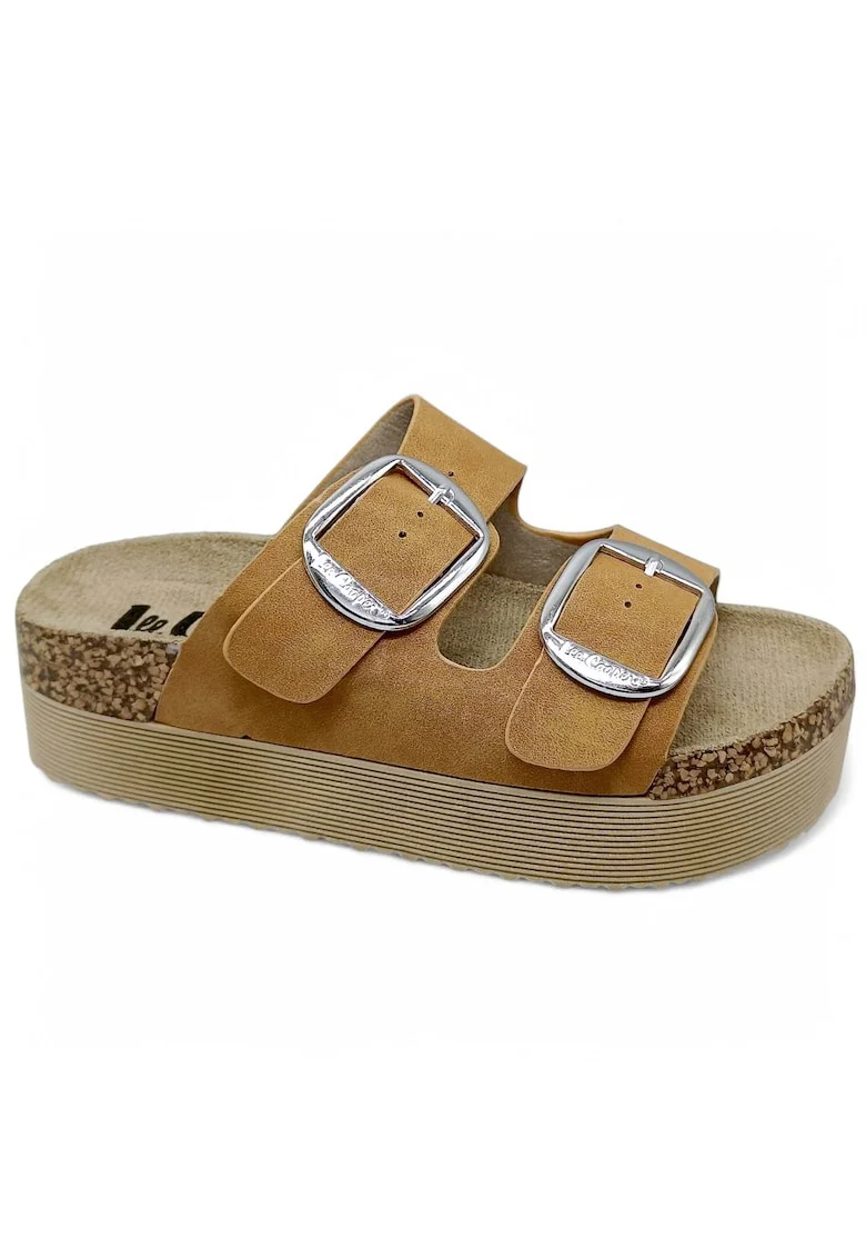 Papuci femei bej, piele