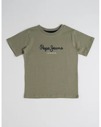 Tricou cu imprimeu logo, Alb/Negru/Kaki