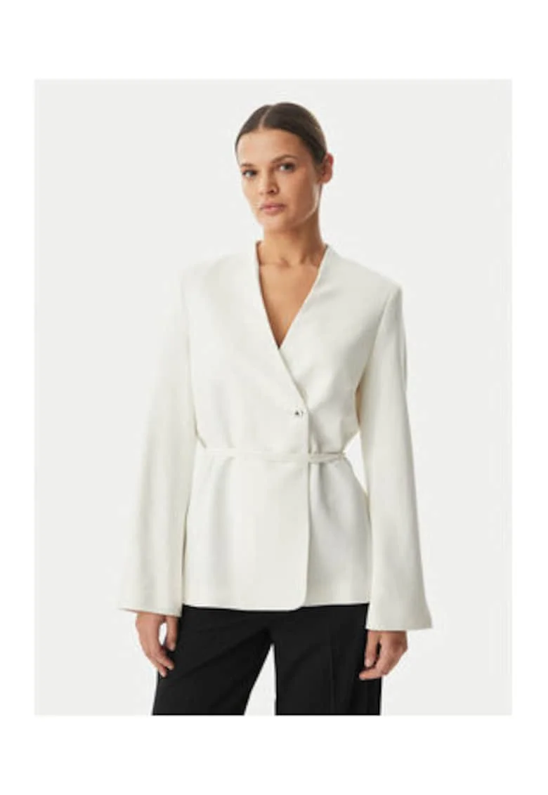 Sacou regular fit cu snur in talie