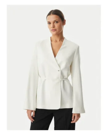 Sacou regular fit cu snur in talie