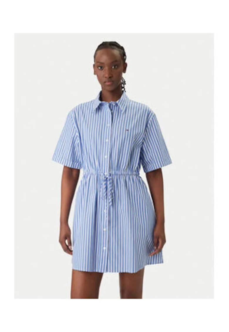 Rochie tip camasa evazata cu dungi