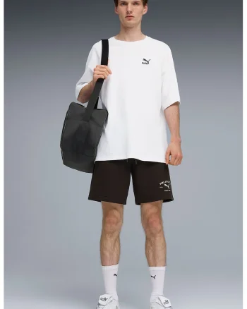 Pantaloni scurti din amestec de bumbac cu snur, Negru