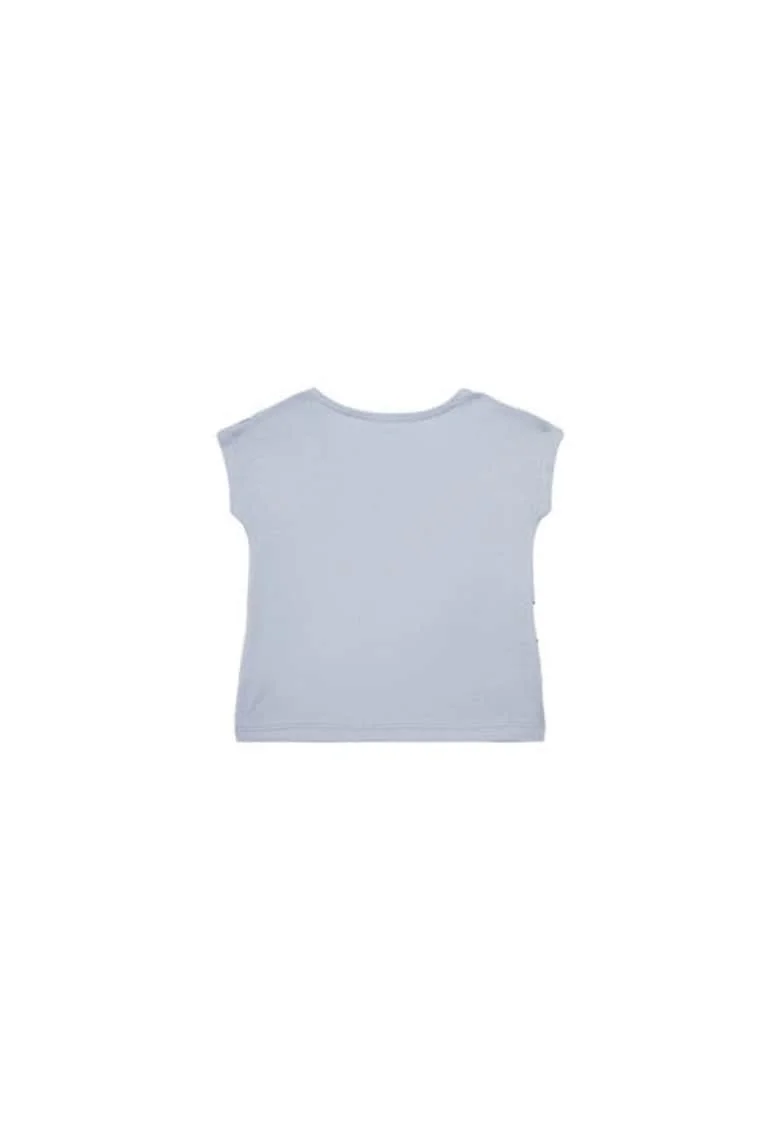 Tricou fete  3I1XA105X, Bumbac organic, 74 CM, Albastru