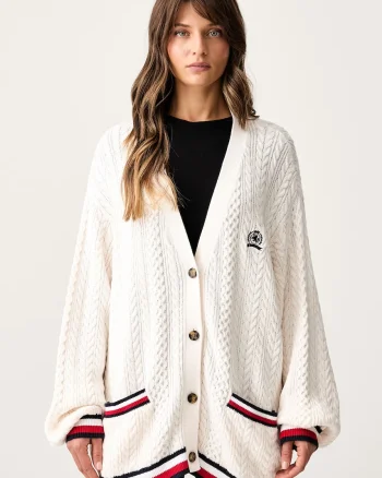 Tommy Jeans cardigan pentru femei, din bumbac