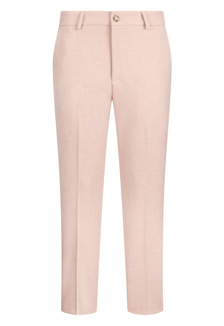 Pantaloni chino cu model uni, Roz pal