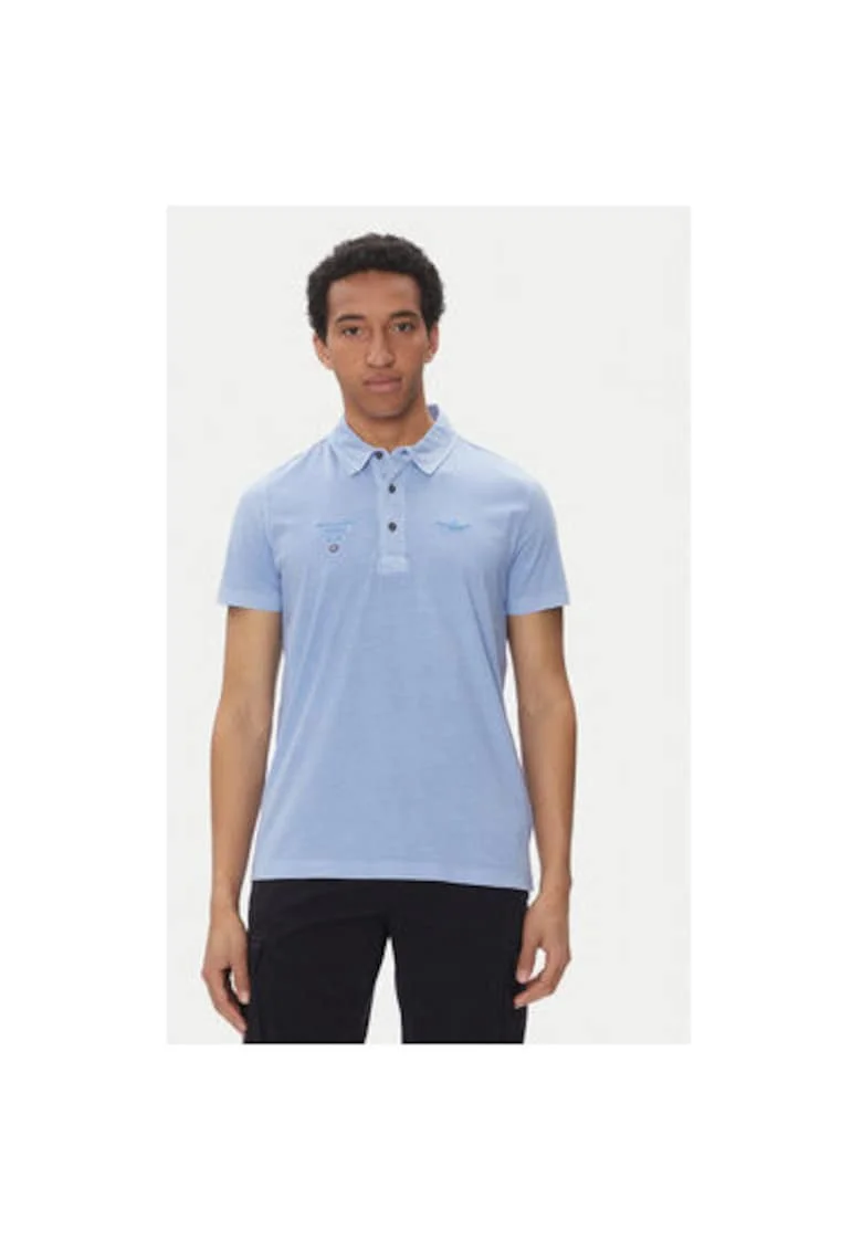 Tricou polo barbati  251PO1852J677, Bumbac, Albastru deschis, Albastru deschis