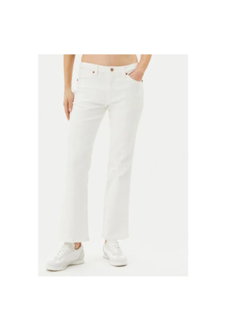 Pantaloni dama  112362665, Bumbac/Elastan, Alb, Alb