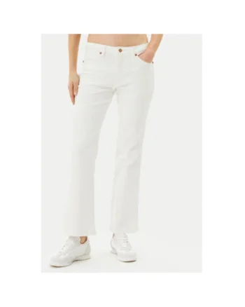 Pantaloni dama  112362665, Bumbac/Elastan, Alb, Alb