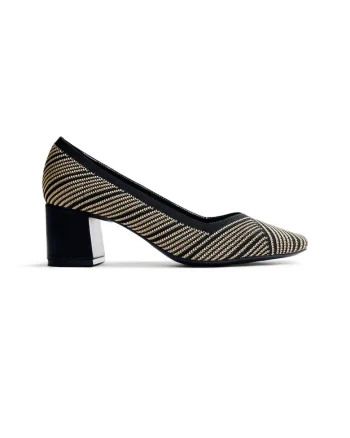 Pantofi din material textil cu varf patrat, Negru