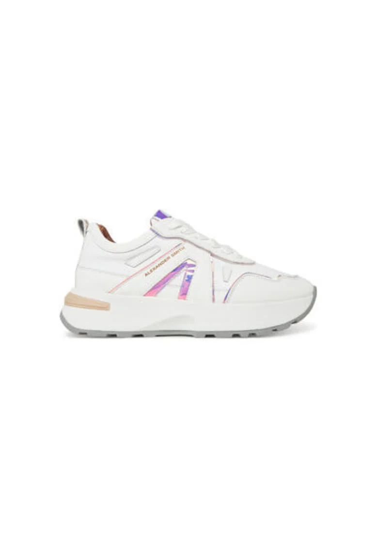 Pantofi sport dama, ASBBLPW,  Piele naturala, Alb