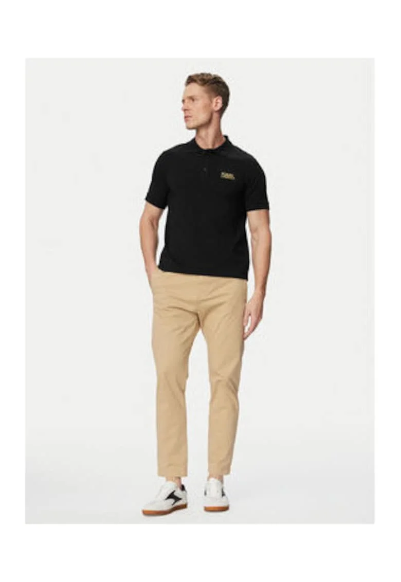 Tricou Polo Barbati,  Negru, bumbac, maneca scurta, guler polo