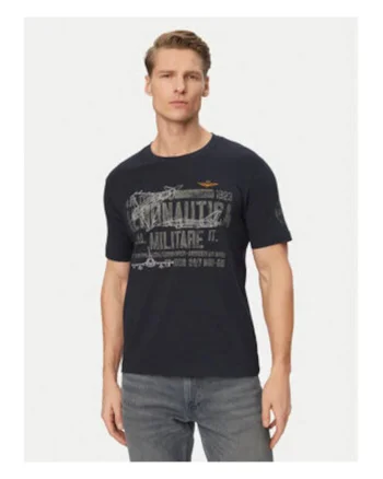 Tricou Barbati,  grafic, alb/albastru, bumbac