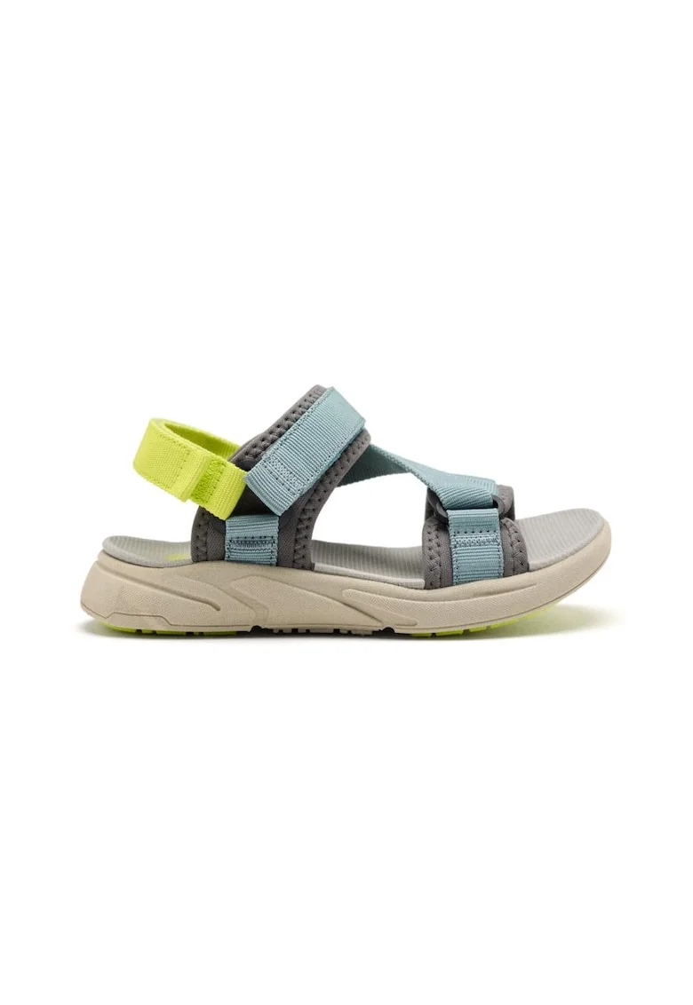 Sandale cu talpa plata si inchidere velcro, Bleumarin