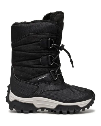 Ghete de iarna  J46FRA-0FU50, Piele ecologica, Negru