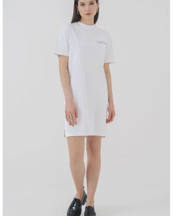 Rochie-tricou cu logo, Negru/Alb optic