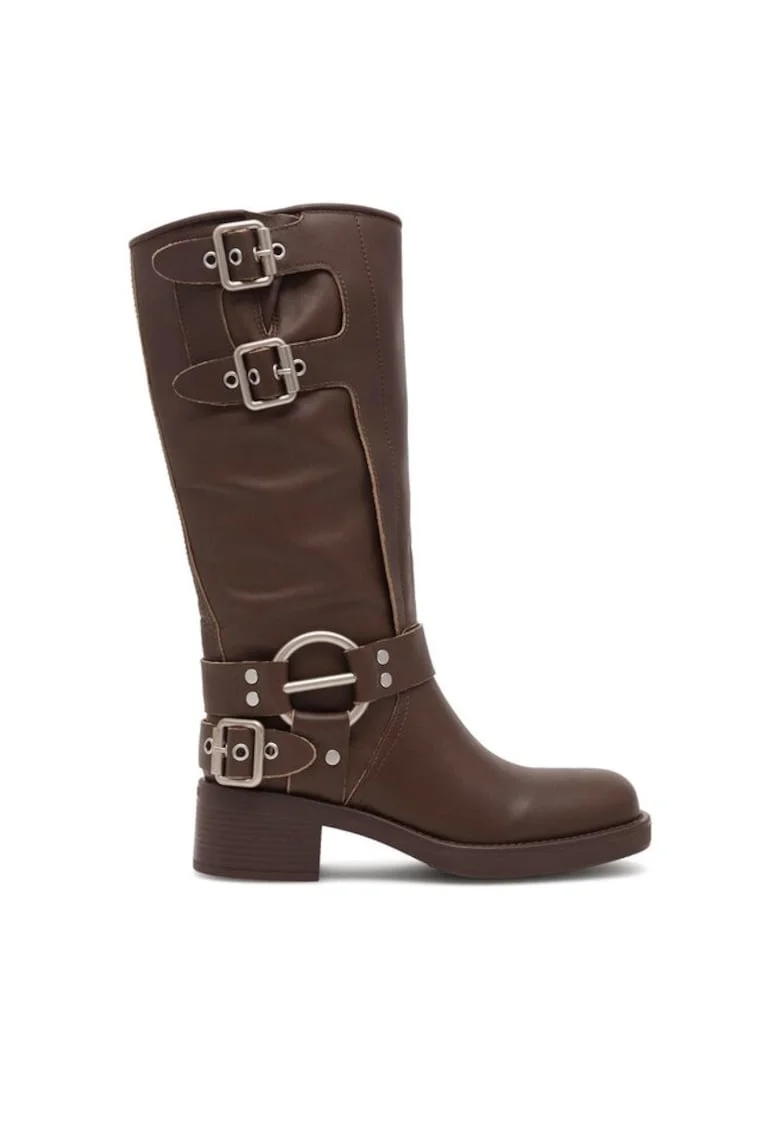 Botine dama,  590558822280437, Piele naturala, Maro