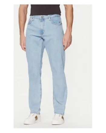 Blugi regular fit cu model uni,