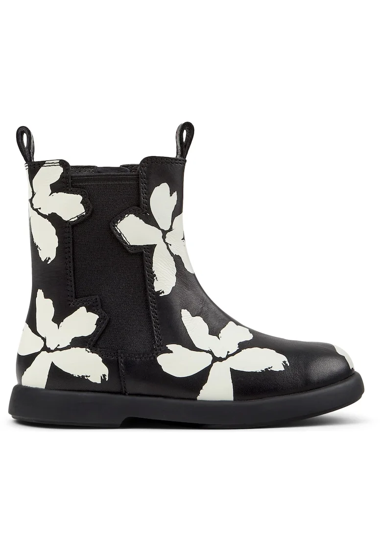 Ghete cu model floral Duet Twins, Negru