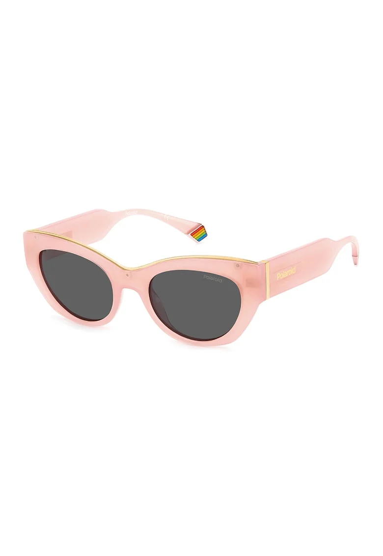 Ochelari de soare cat-eye polarizati, Roz pal/Gri antracit