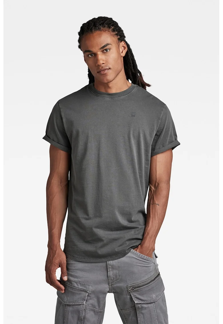Tricou relaxed fit din bumbac organic Lash, Gri inchis