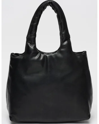 Geanta tote de piele ecologica Borbit, Negru