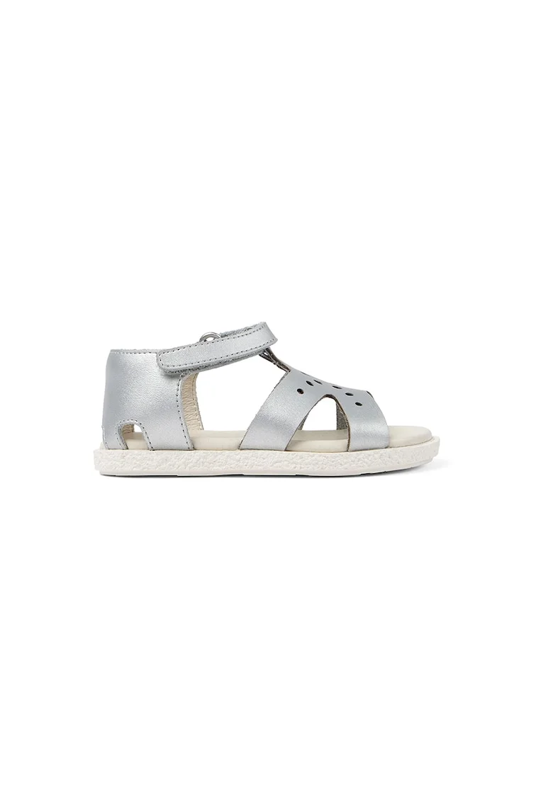 Sandale de piele cu velcro, Argintiu