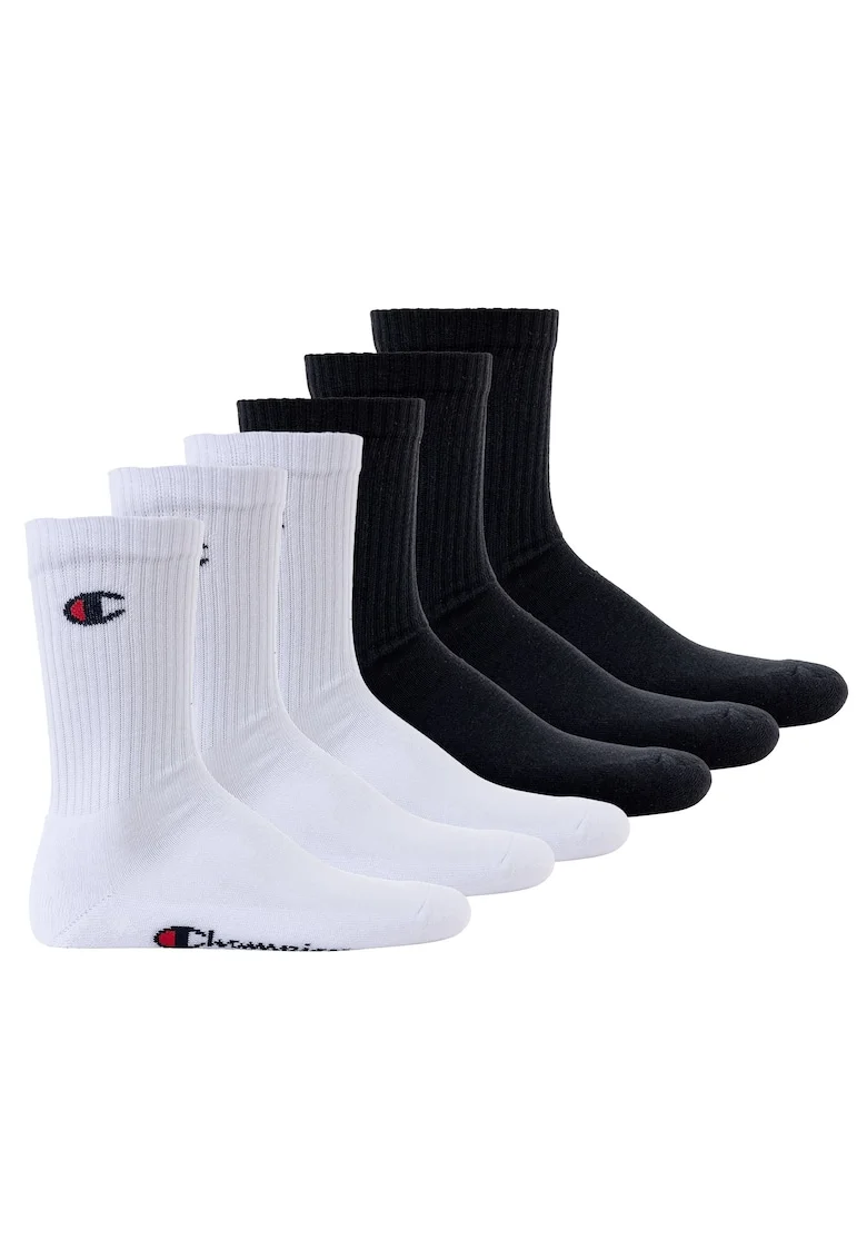 Set de sosete lungi unisex - 6 perechi, Alb/Negru