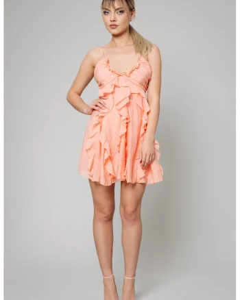 Rochie mini cu volane