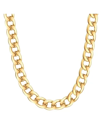 Colier lant placat cu aur de 14K, Auriu/Galben