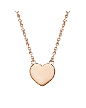 Colier placat cu aur rose de 14K si pandantiv inima, Auriu rose