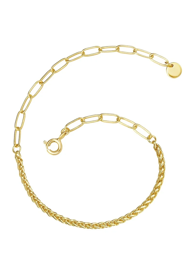 Bratara ajustabila placata cu aur de 14K, Auriu/Galben