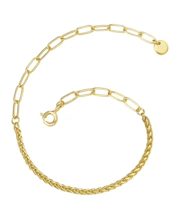 Bratara ajustabila placata cu aur de 14K, Auriu/Galben