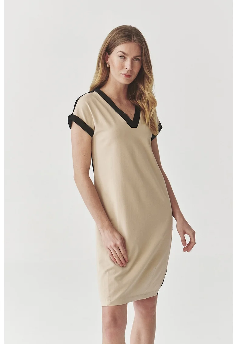 Rochie scurta cu partea din spate contrastanta Kokomi, Negru/Bej