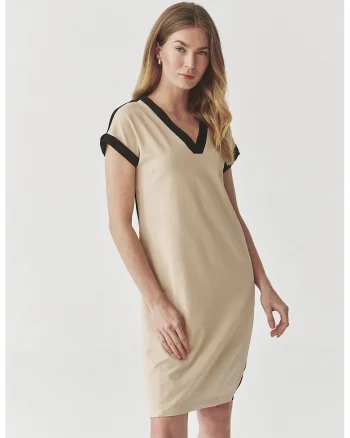 Rochie scurta cu partea din spate contrastanta Kokomi, Negru/Bej